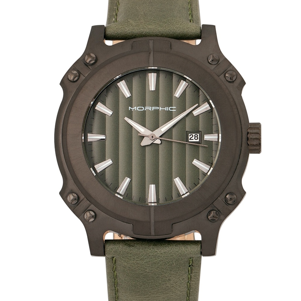 MPH6806 NWT Men's Leather Band Watch